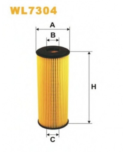 Фильтрующий элемент масляного фильтра MB - SPRINTER, VITO VW - LT WL7304 WIX FILTERS